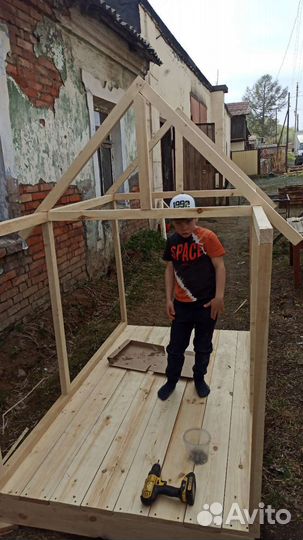 Детский игровой деревянный домик