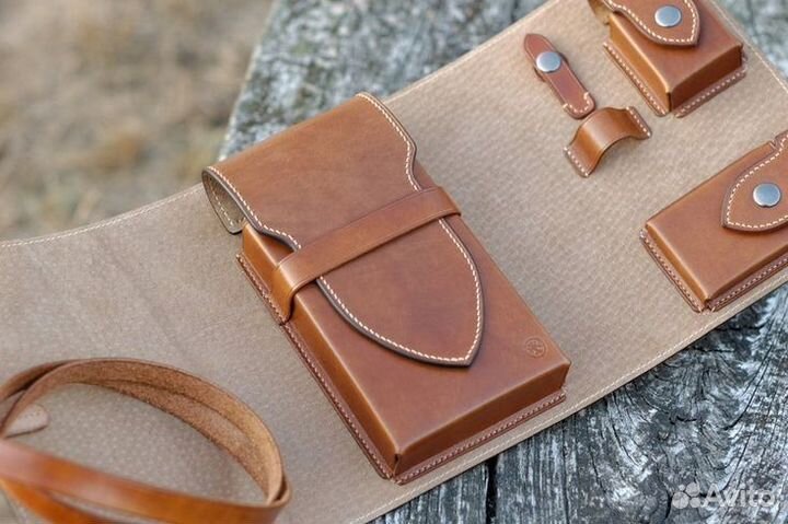 Пенал скрутка для сигар из кожи