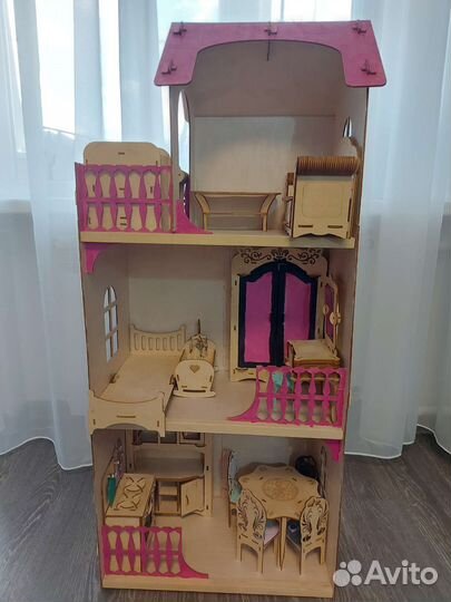 Кукольный домик для барби с мебелью
