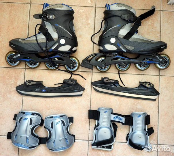 Роликовые коньки - трансформеры коньки + защита