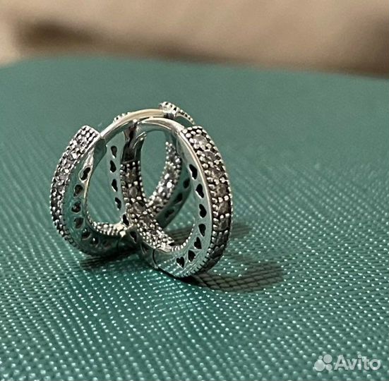 Серьги кольца Pandora