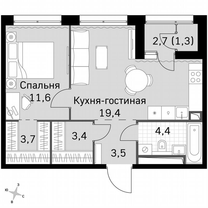 1-к. квартира, 47,5 м², 23/23 эт.