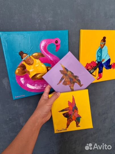 Картина яркая балерина позитив фигура женская