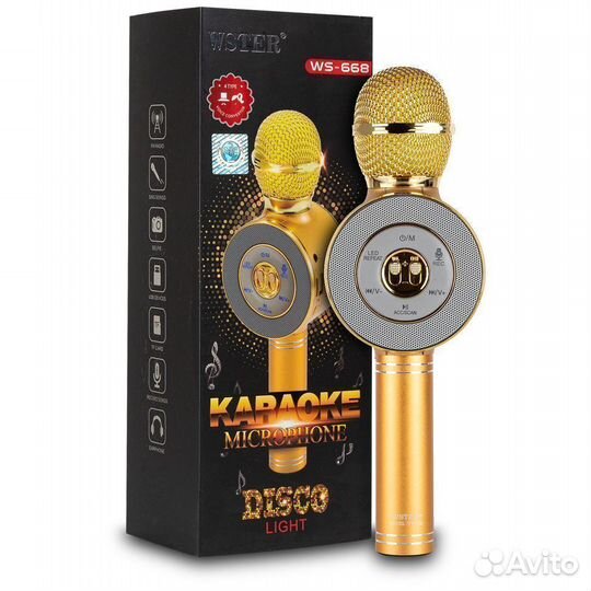 Караоке микрофон с колонкой светящийся Ws-668