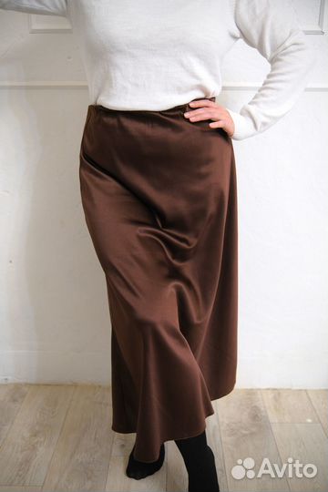 Шелковая юбка миди