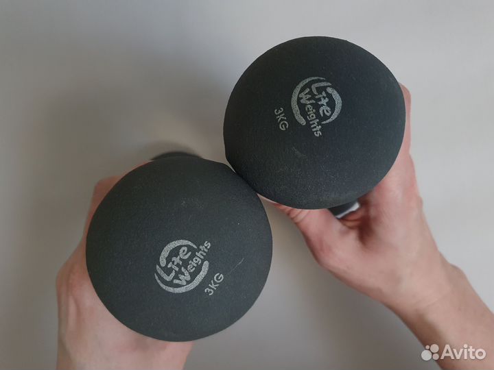 Гантели неопреновые по 3 кг (Lite Weights 2953NP)