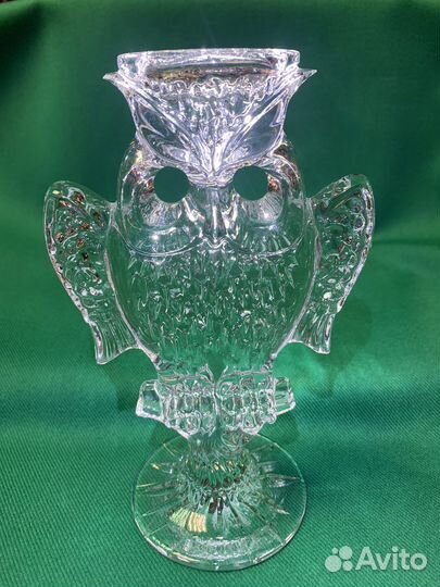 Сова хрустальная. Подсвечник