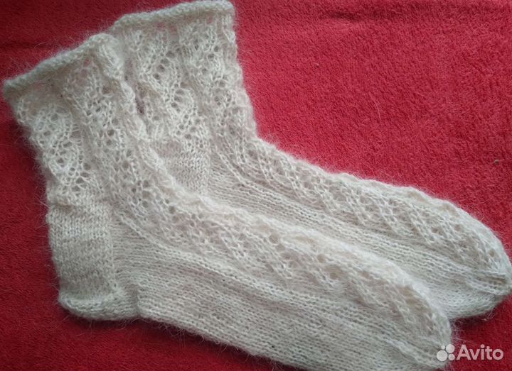 Носочки пуховые женские ажурные на подарок