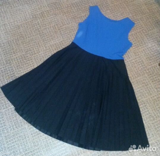 Платье сине-черное