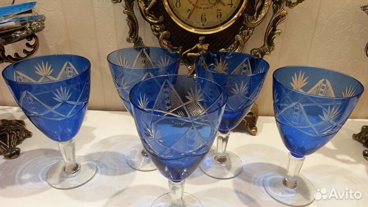 Фужеры цветной хрусталь