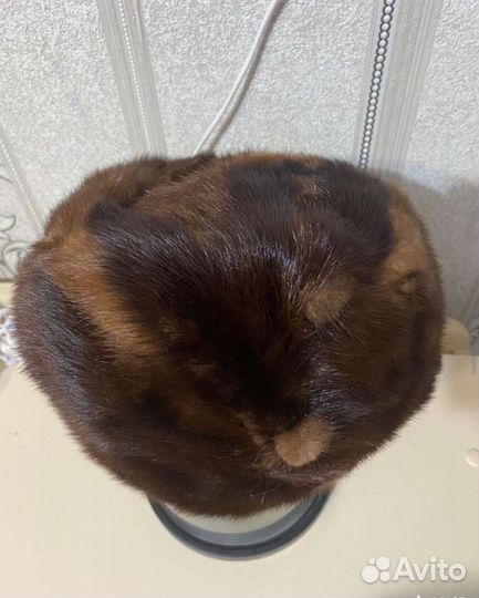 Шапка норковая женская коричневая