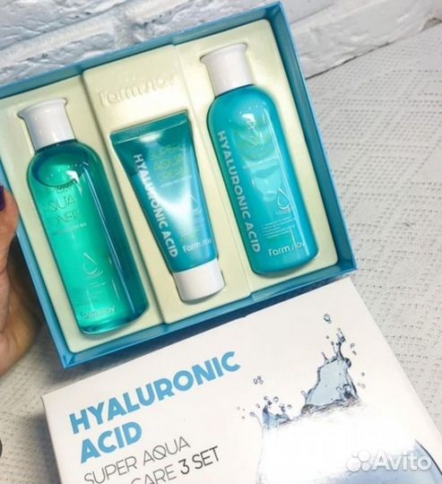 Набор 3 средств с гиалуроновой кислотой farmstay