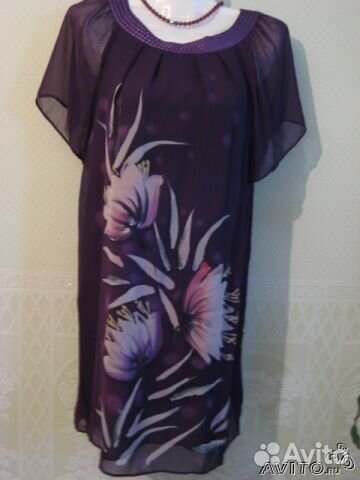 Новое нарядное платье-туника шёлк батик
