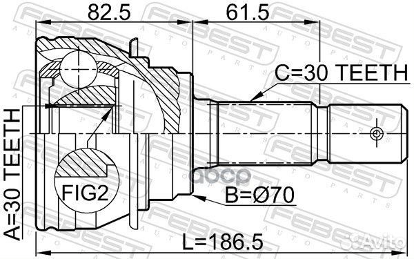 Шрус наружный 30x70x30 0110-067 Febest