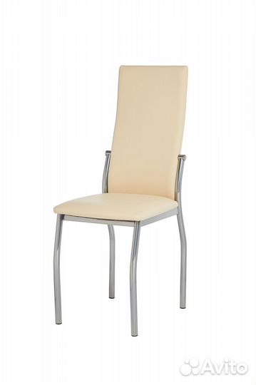 Стул пекин хром/экокожа Линкольн светло-бежевая