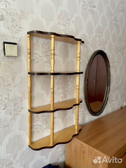 Этажерка полка деревянная светлая СССР винтаж