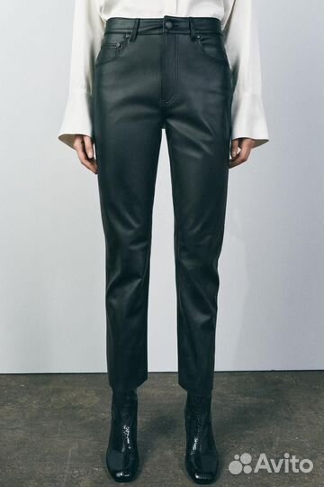 Брюки из экокожи zara новая коллекция