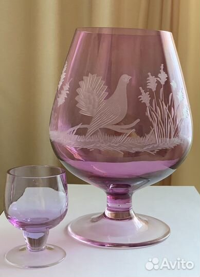 Фужер бокал из цветного стекла Крупный. Охота