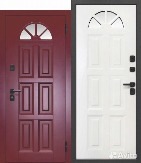 Входная дверь 7,5 см стокгольм эмаль красная