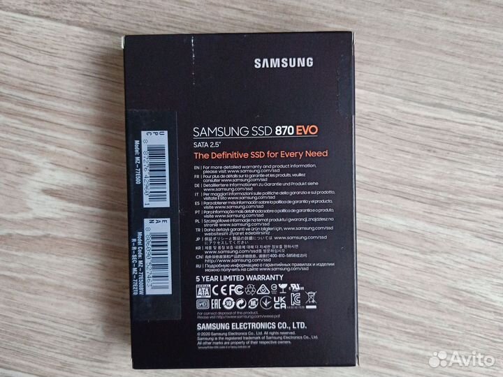 Ssd samsung 870 evo 500gb новый
