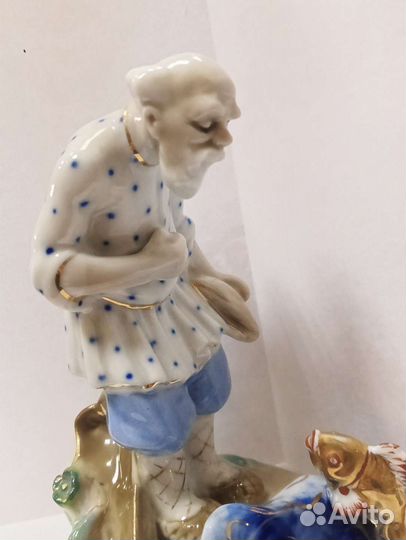 Старик и золотая рыбка Гжель СССР