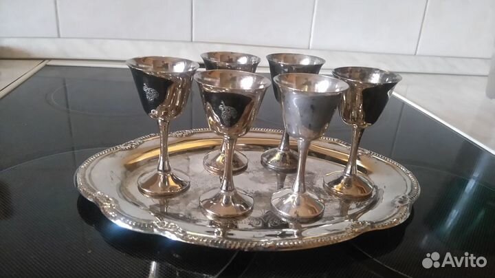 Коньячный набор: поднос и 6 рюмок