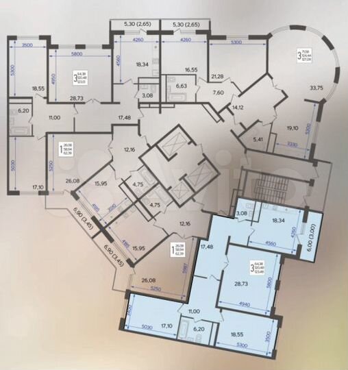3-к. квартира, 123 м², 18/22 эт.