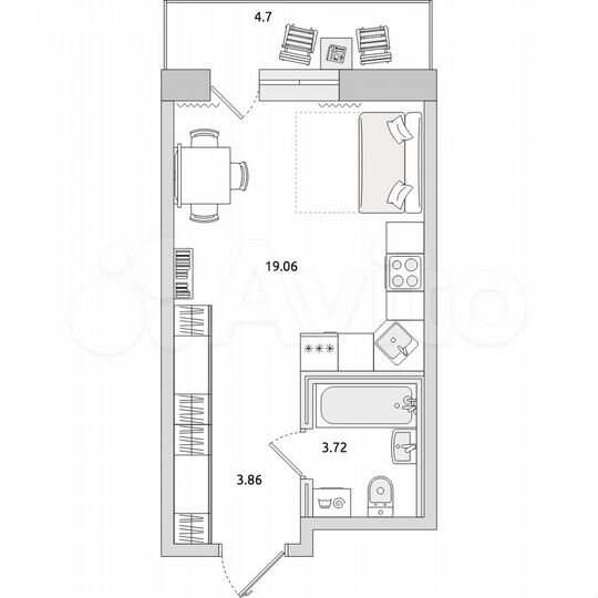 Квартира-студия, 31,3 м², 11/21 эт.