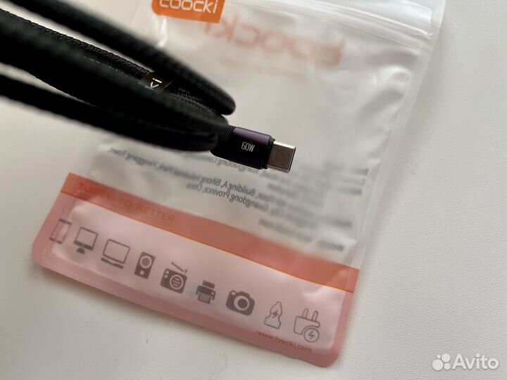 Кабель Toocki, USB Type-C, 60 Вт
