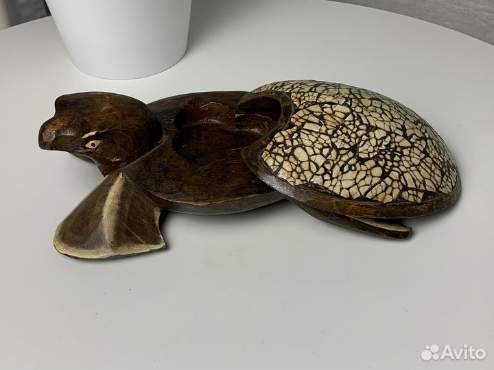 Черепаха шкатулка дерево. Новая