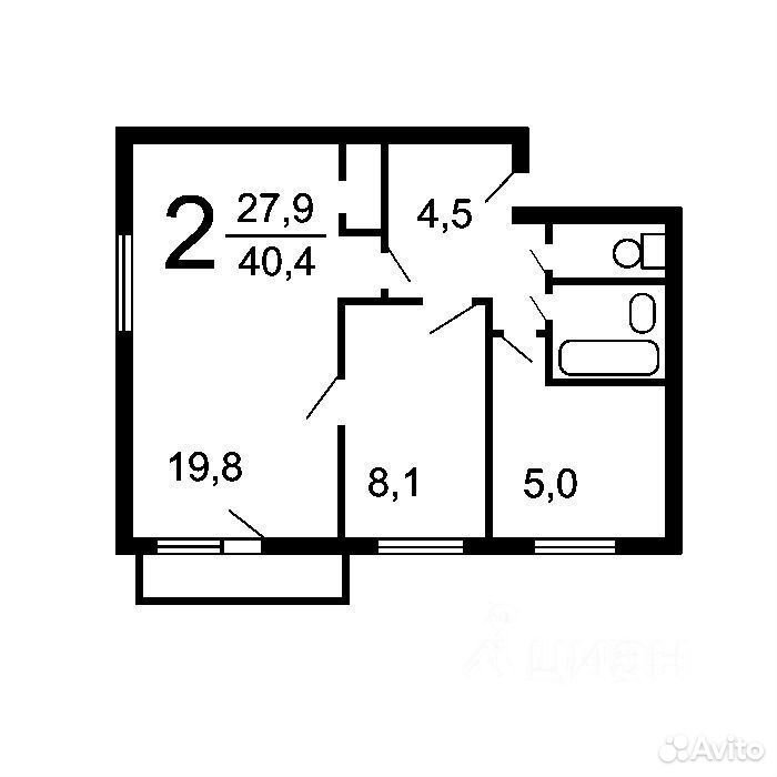 2-комнатная квартира в аренду, Москва, Полесский пр. 12 — 46 000 ₽/мес