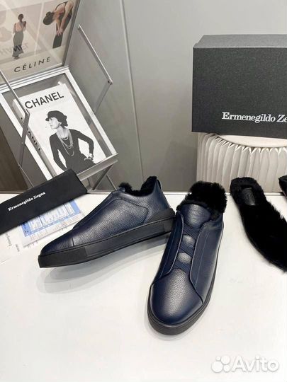 Ermenegildo zegna кеды меховые