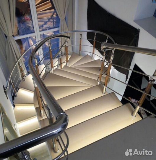 Перила из нержавеющей стали с пвх и стеклом