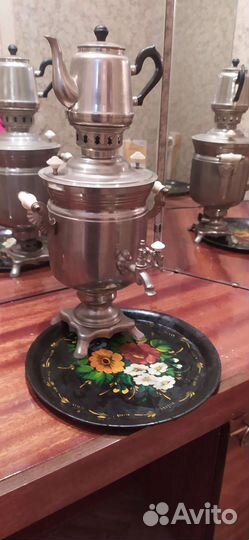 Самовар электрический с заварником и подносом СССР