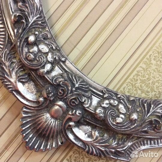 Багет овальный.Серебро с патиной.Винтаж,Италия