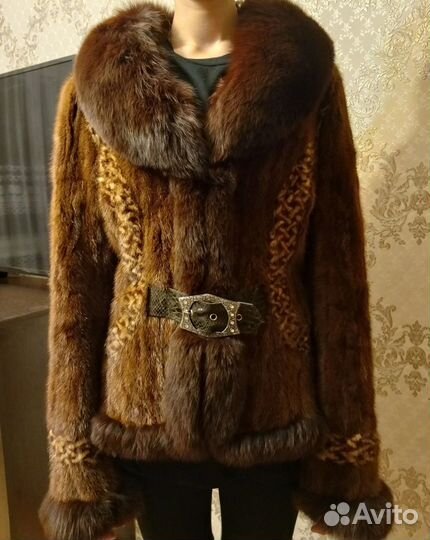 Шуба норковая(из хвостиков норки) р 42-44