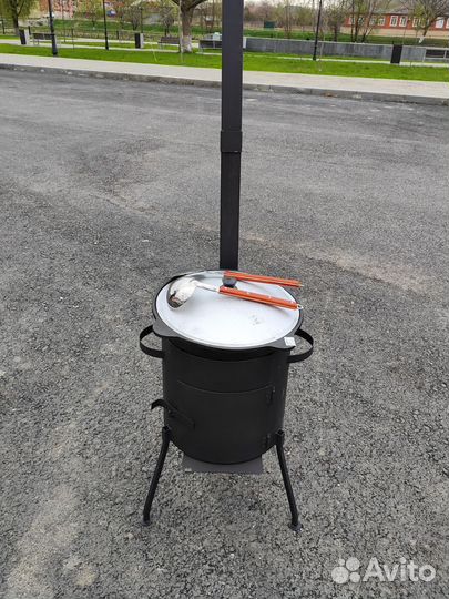 Казан чугунный узбекский и Печ с съёмными нож.12 л