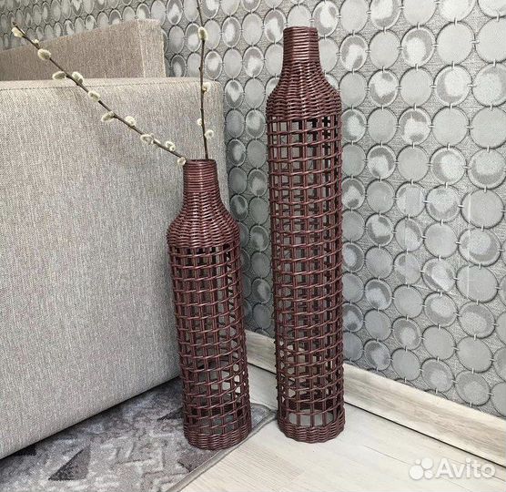 Ваза напольная плетеная
