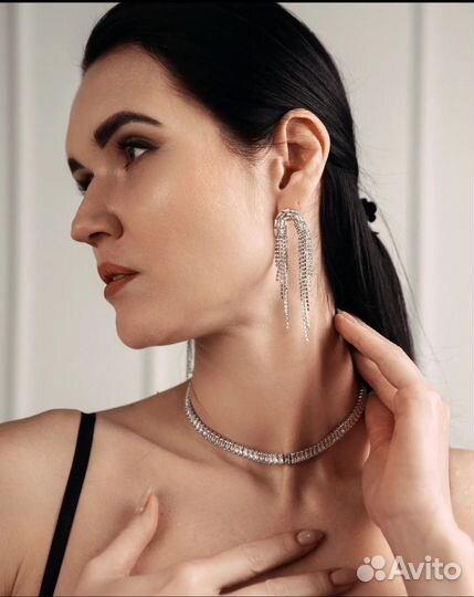 Колье чокер с цирконами