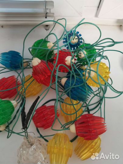 Электрическая гирлянда на ёлку СССР 3 штуки