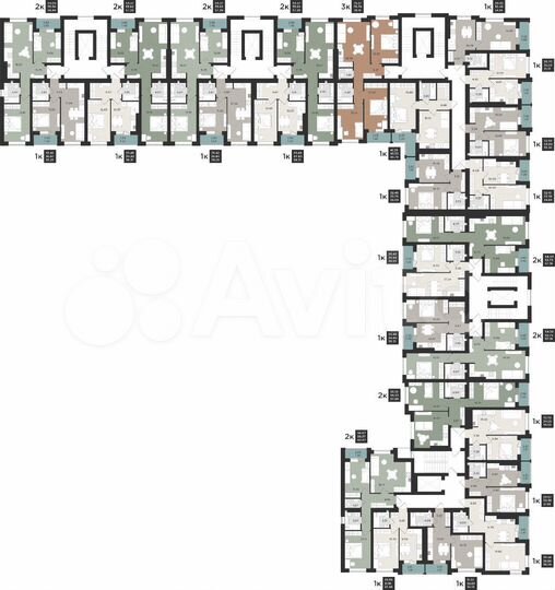 2-к. квартира, 58 м², 3/9 эт.