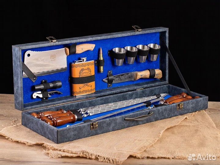 Подарочный набор шампуров Пуля в кейсе