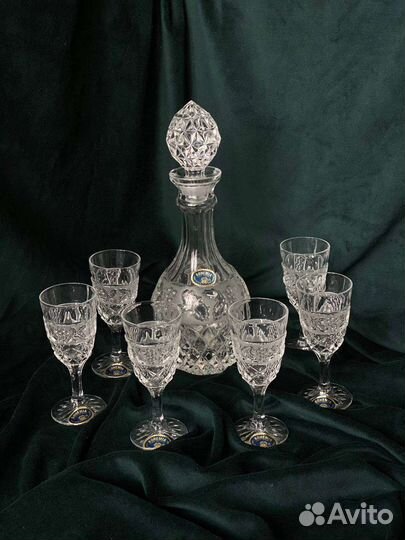 Графин с рюмками Чешская хрусталь СССР богемия
