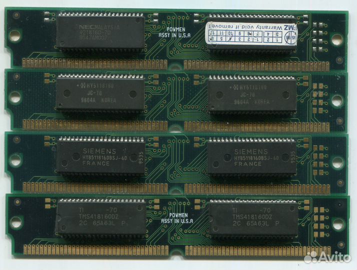 Память simm 72pin FPM 16MB (4 X 4MB) Рабочая №34