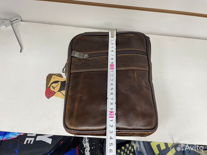 Сумка мужская натуральная кожа через плечо