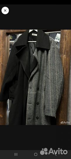 Пальто мужское длинное двубортное
