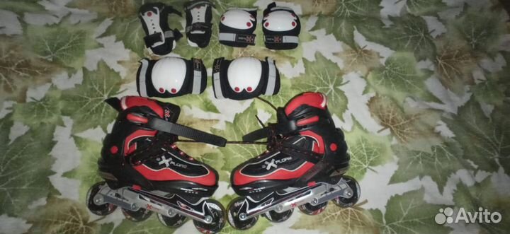 Роликовые коньки + комплект защиты (новые)