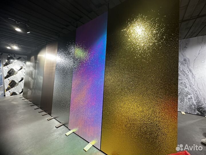 Бамбуковые панели метал Золотой узор