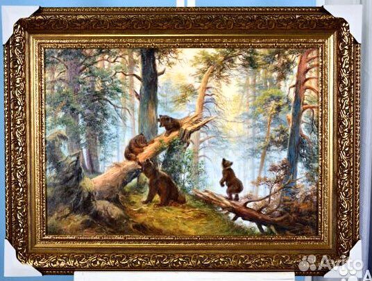 Картина.Холст. Масло.Утро в сосновом бору.(пейзаж)