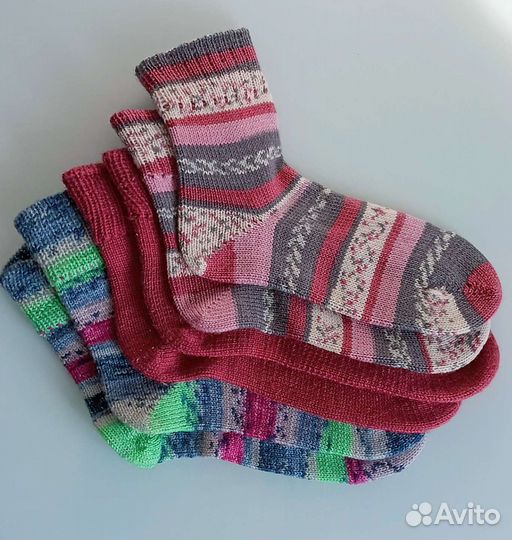 Носки шерстяные вязаные